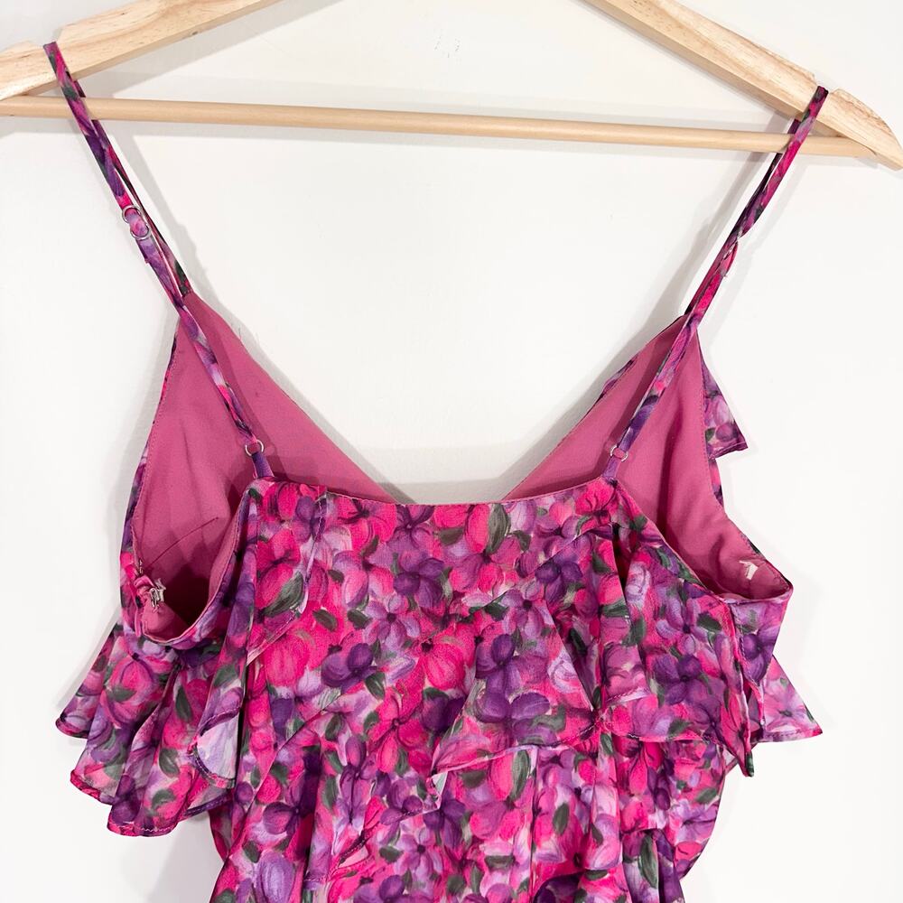 Lovers + Friends Hazel Mini Dress Ruffles | Pink Floral | SZ XS - Picture 8 of 12